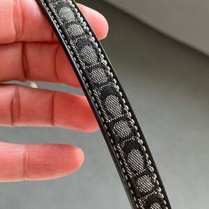 Coach Signature jacquard dog leash small black n gray 4005 great for puppy, cat